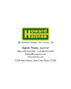 Howard Hanna Business Cards Package: Style #13