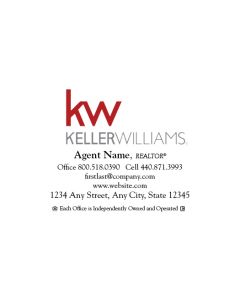 Keller Williams Business Cards Package: Style #13
